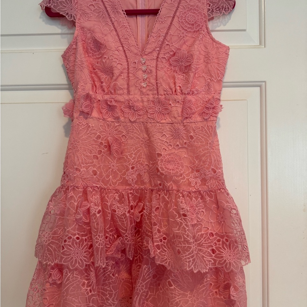 Marlow Pink Flutter Sleeve V-Neck Sundress